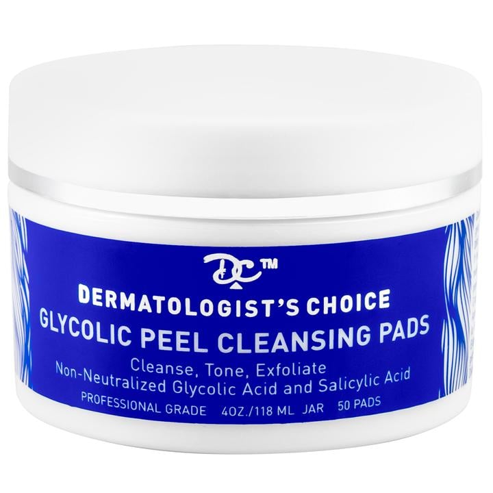 Glycolic Peel Cleansing Pads with glycolic and salicylic acid | Dermatologist&